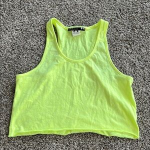 Under Armour Neon Yellow‎ Sleeveless Crop Tank Top
